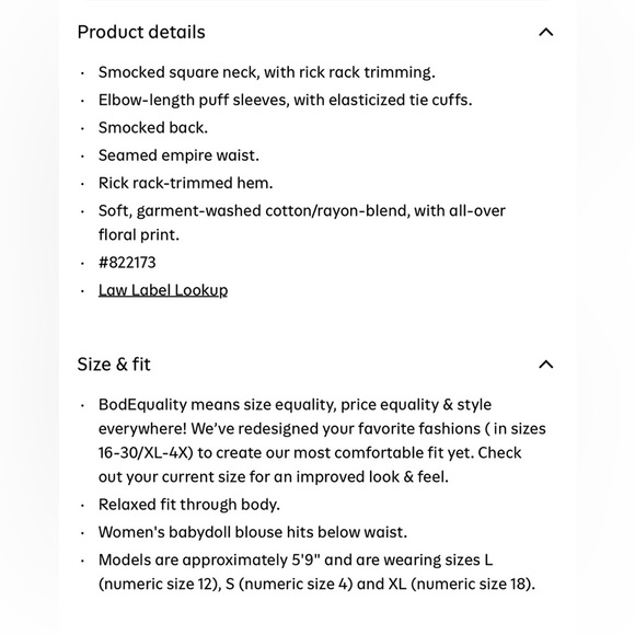 Old Navy Puff Sleeve Square Neck Floral Babydoll Blouse Top New XL - Picture 8 of 8